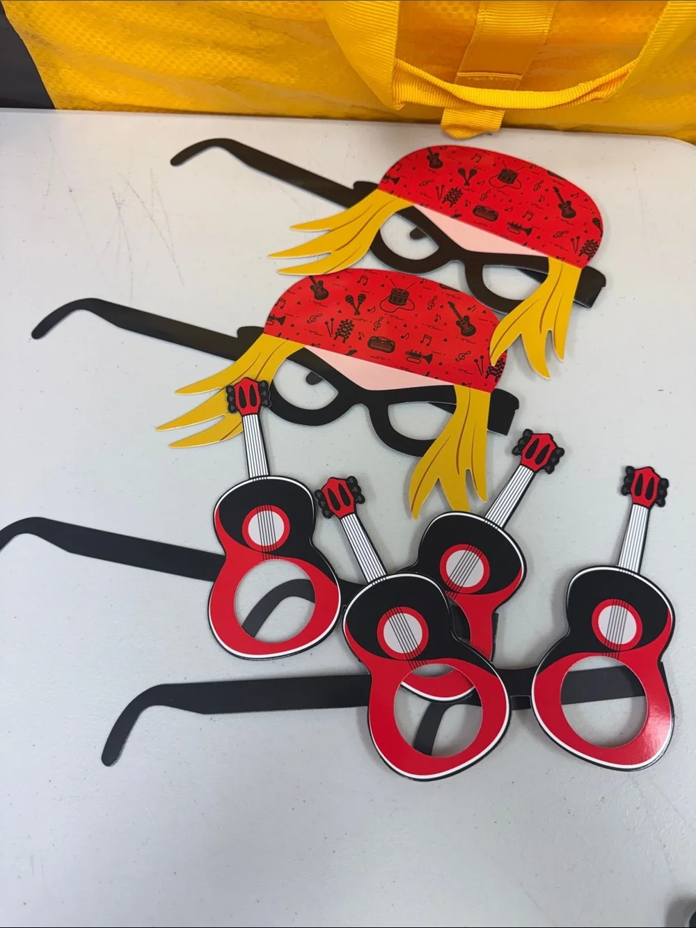 Rock and Roll party favors paper glasses photo props fun guitar music new14 pack